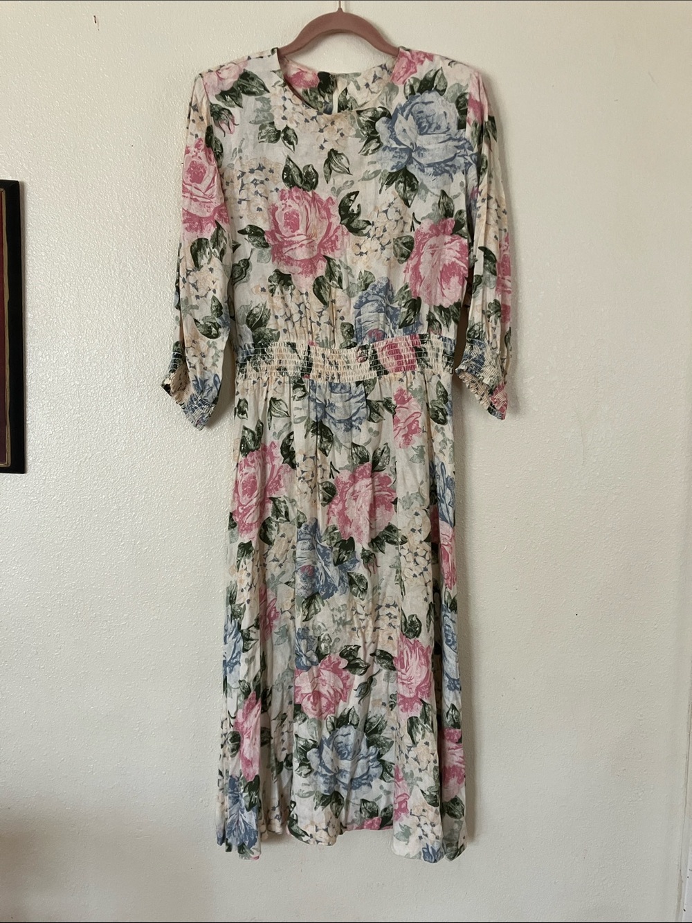 VTG HHR Floral Cottagecore Modest Midi Dress, L